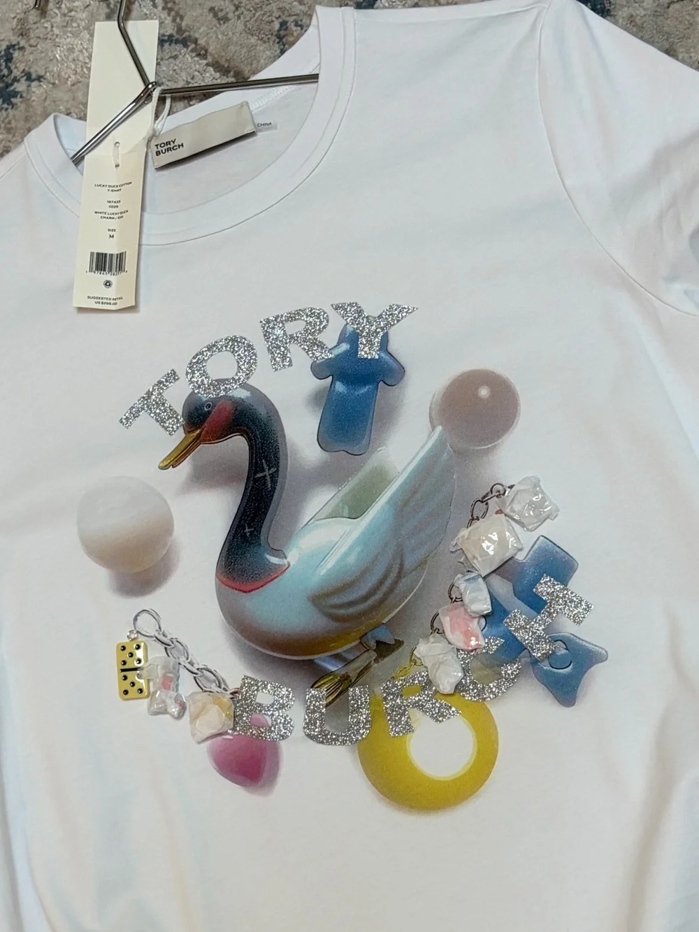 NWT Tory Burch logo-print T-shirt “Lucky Duck